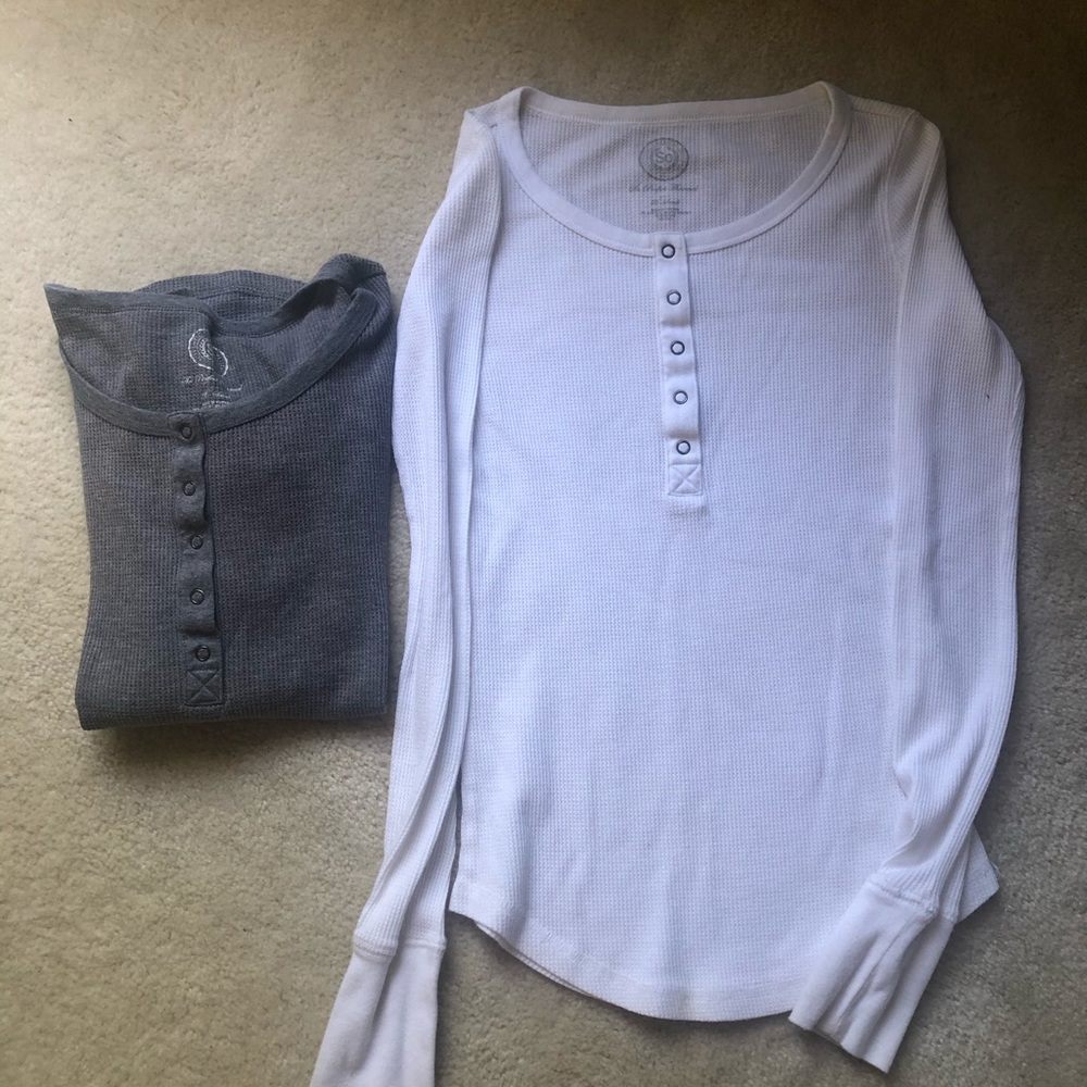2 long sleeve Henley t shirts